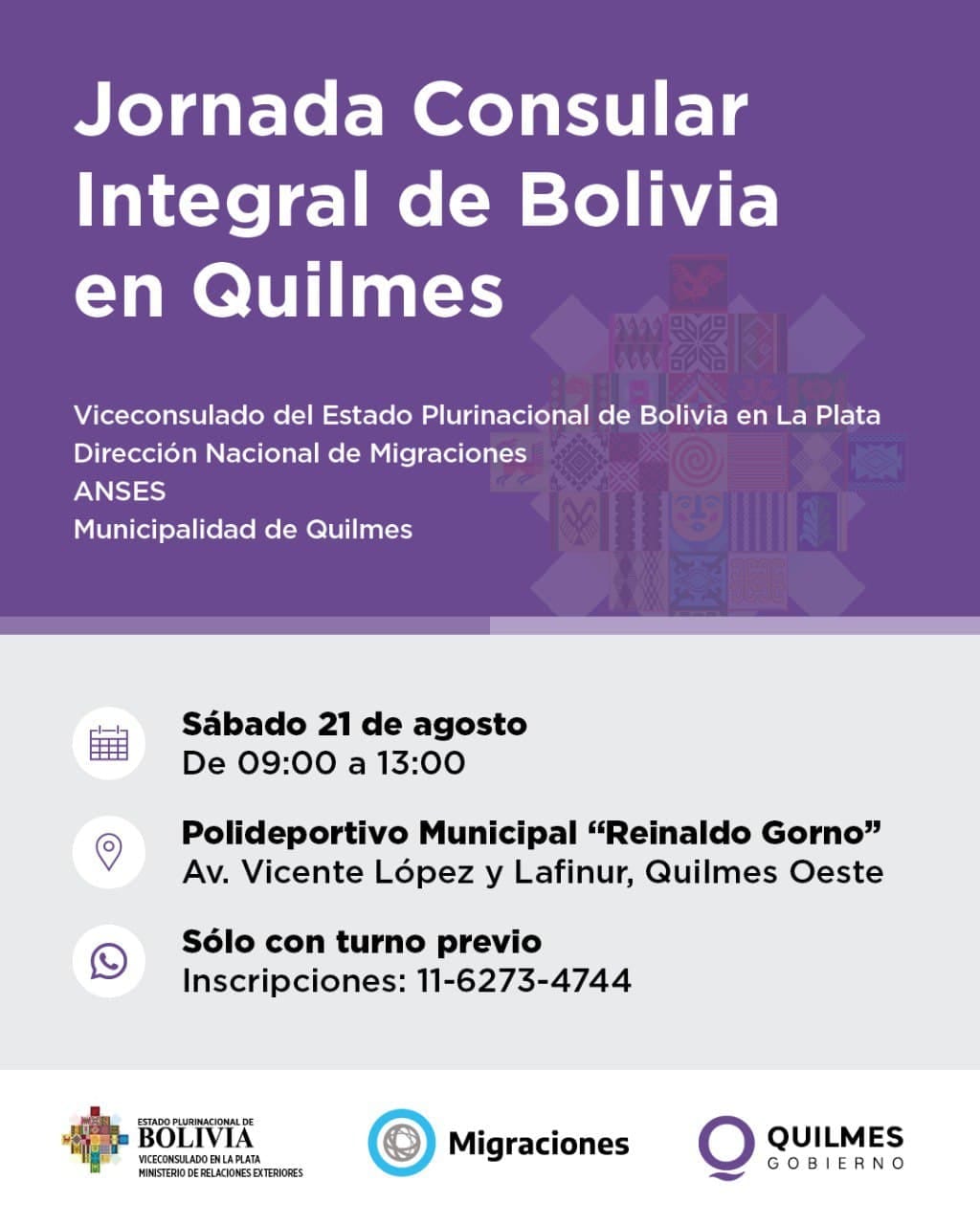  JORNADA CONSULAR INTEGRAL DE BOLIVIA EN QUILMES