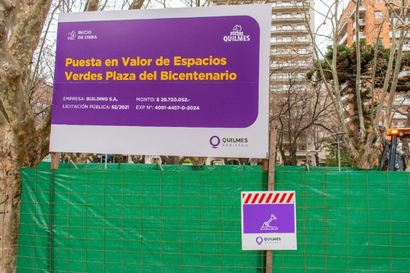CONTINÚAN LOS TRABAJOS DE PUESTA EN VALOR DE LA PLAZA DEL BICENTENARIO