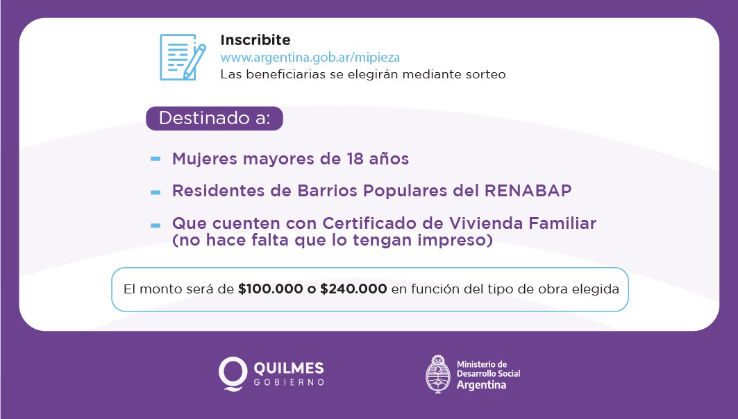 ESTÁ ABIERTA LA INSCRIPCIÓN PARA EL PROGRAMA MI PIEZA