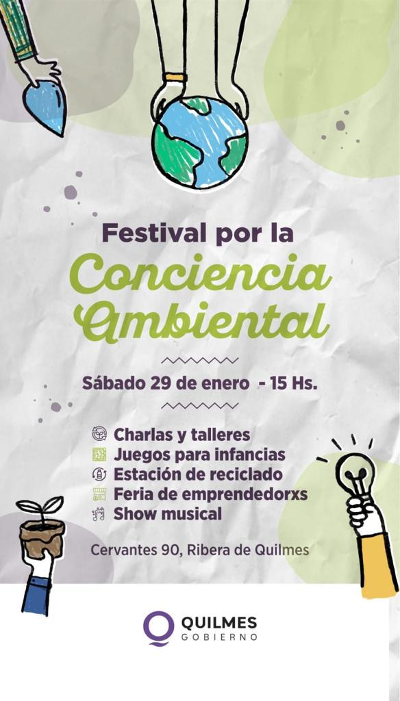 SE VIENE EL FESTIVAL POR LA CONCIENCIA AMBIENTAL EN LA RIBERA DE QUILMES