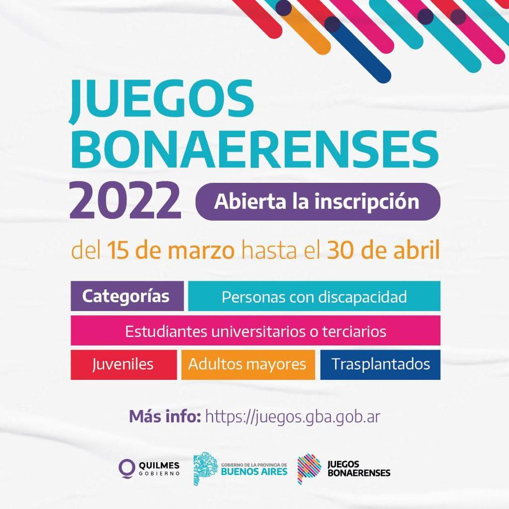  JUEGOS BA 2022: HAY TIEMPO DE ANOTARSE HASTA EL 30 DE ABRIL