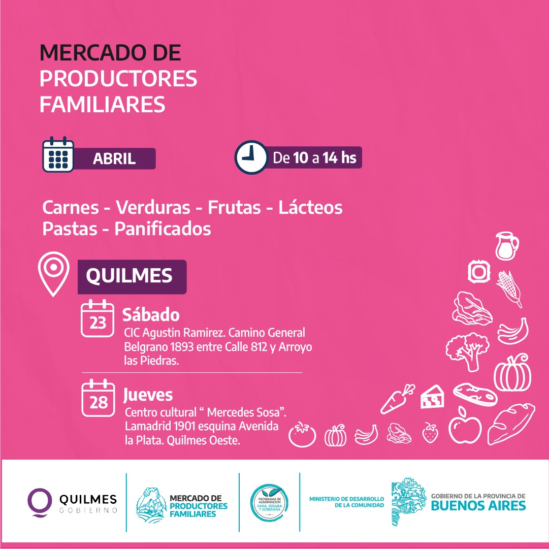 EL MERCADO DE PRODUCTORES FAMILIARES LLEGA A QUILMES
