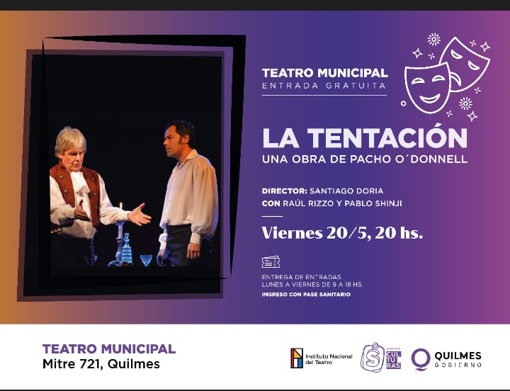 "LA TENTACIÓN", DE PACHO O’DONNELL, SE PRESENTA EL VIERNES 20