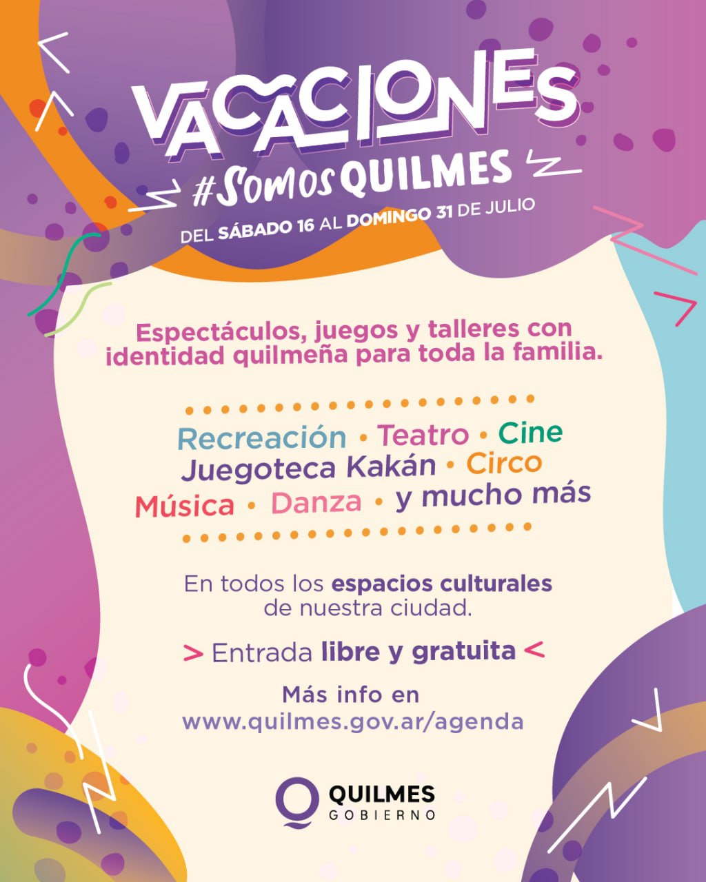 CRONOGRAMA DE ACTIVIDADES CULTURALES EN QUILMES PARA TODA LA FAMILIA 