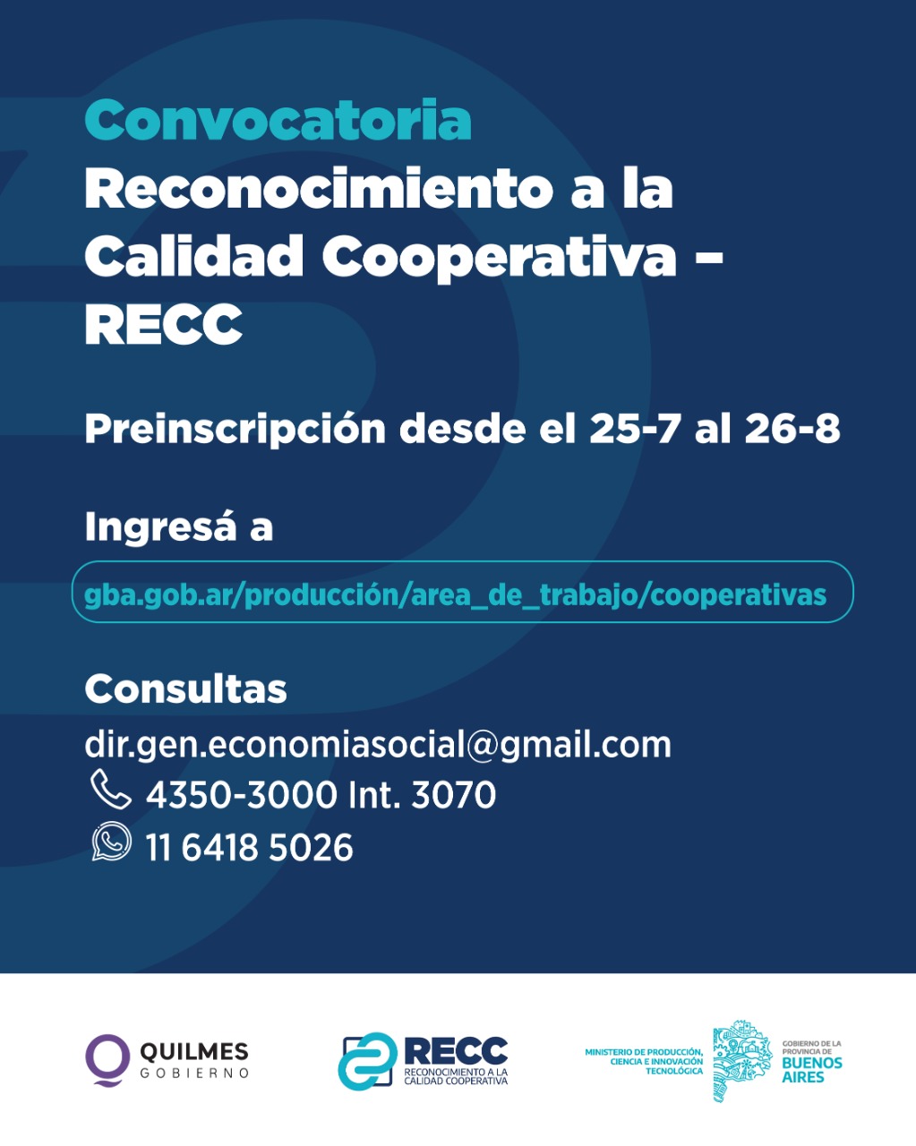 ASESORAN PARA INSCRIBIRSE EN EL RECONOCIMIENTO A LA CALIDAD COOPERATIVA
