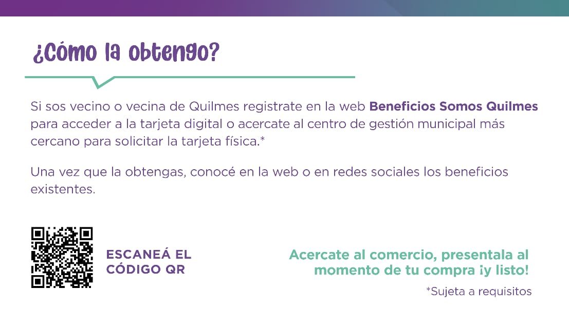 EL MUNICIPIO LANZA EL PROGRAMA “BENEFICIOS SOMOS QUILMES”