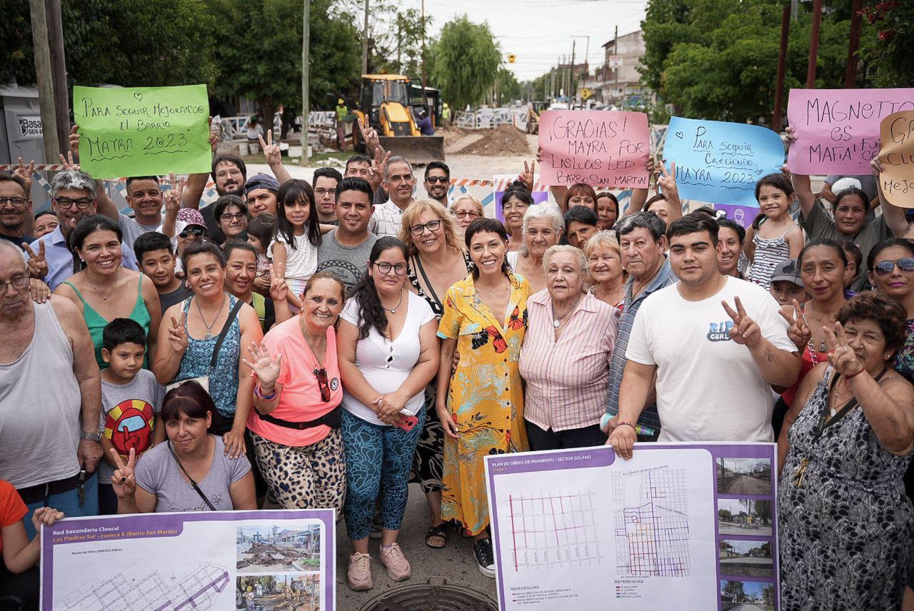 MAYRA SUPERVISÓ OBRAS DE CLOACAS Y ANUNCIÓ LA CONSTRUCCIÓN DE ASFALTOS 