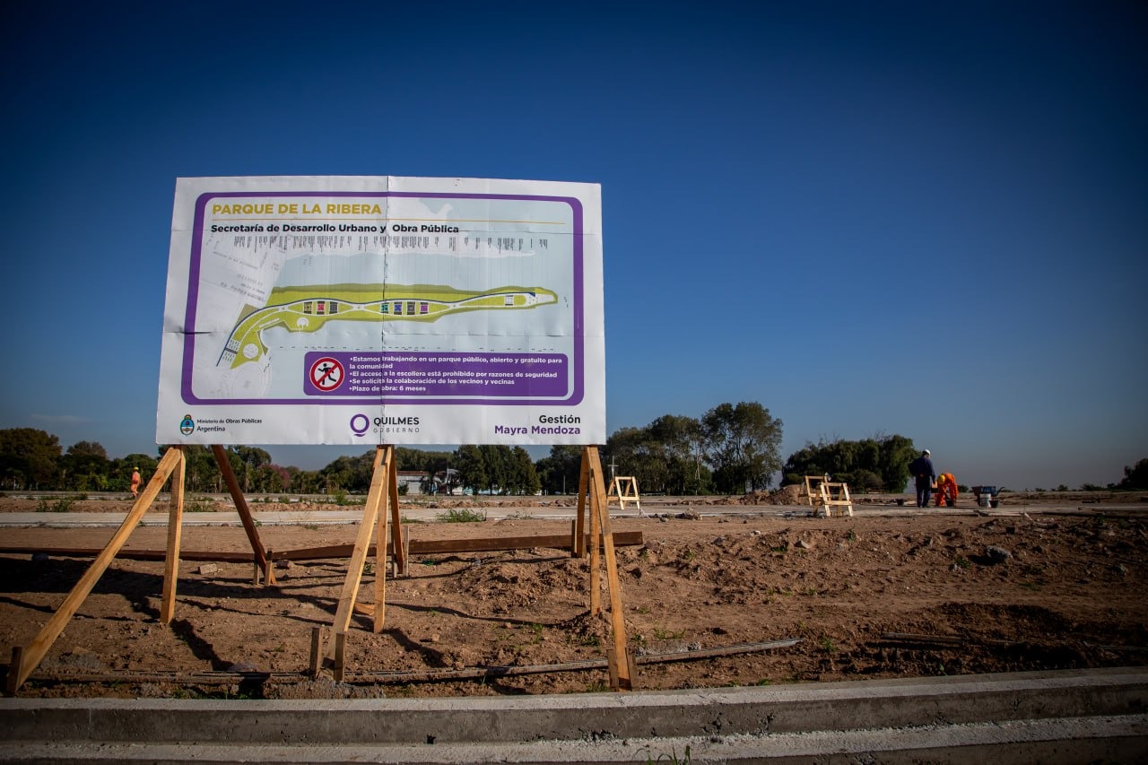 EL MUNICIPIO SIGUE ADELANTE CON LA OBRA DEL PARQUE DE LA RIBERA DE QUILMES