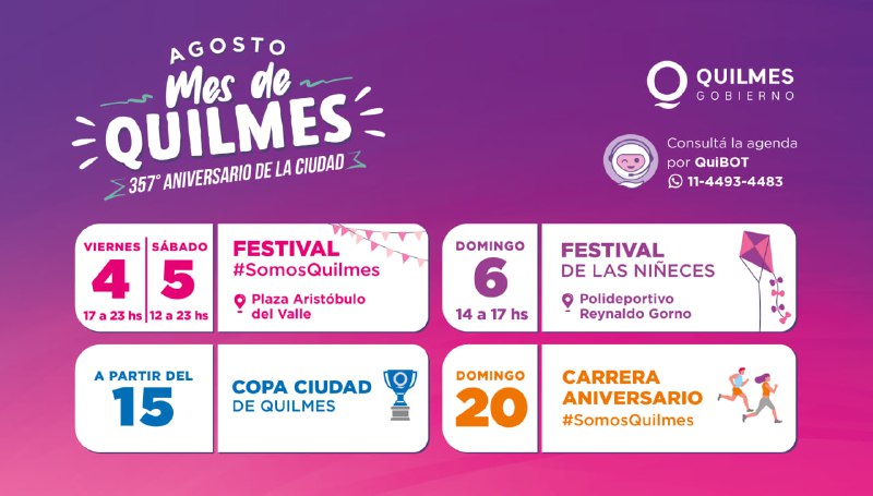  SE VIENE EL “MES DE QUILMES” CON ACTIVIDADES PARA TODA LA FAMILIA