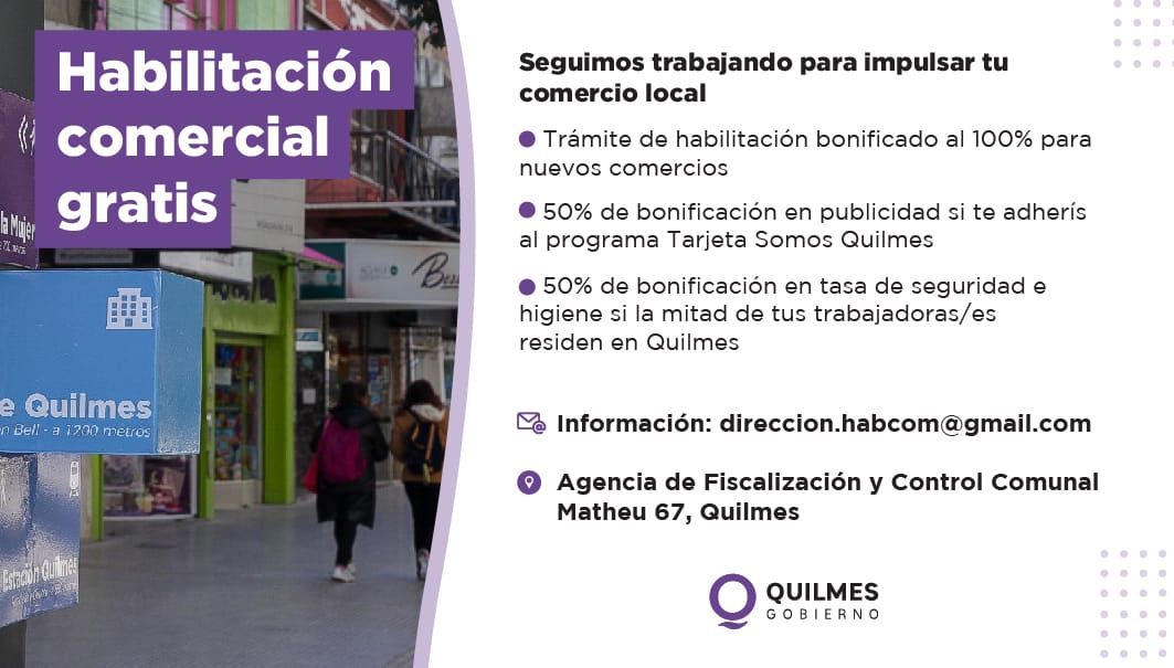 LOS TRÁMITES PARA HABILITACIONES DE NUEVOS COMERCIOS SERÁN 100% GRATUITOS
