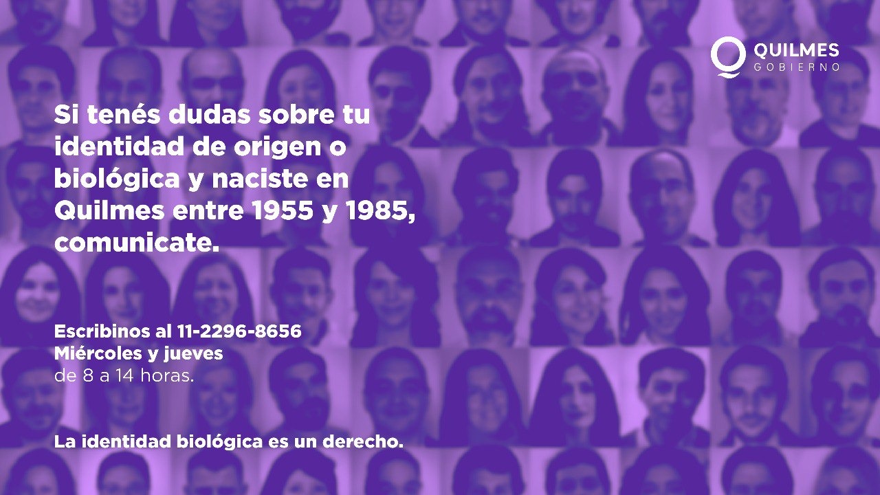 EL MUNICIPIO DE QUILMES ASISTE A PERSONAS CON DUDAS SOBRE SU IDENTIDAD 
