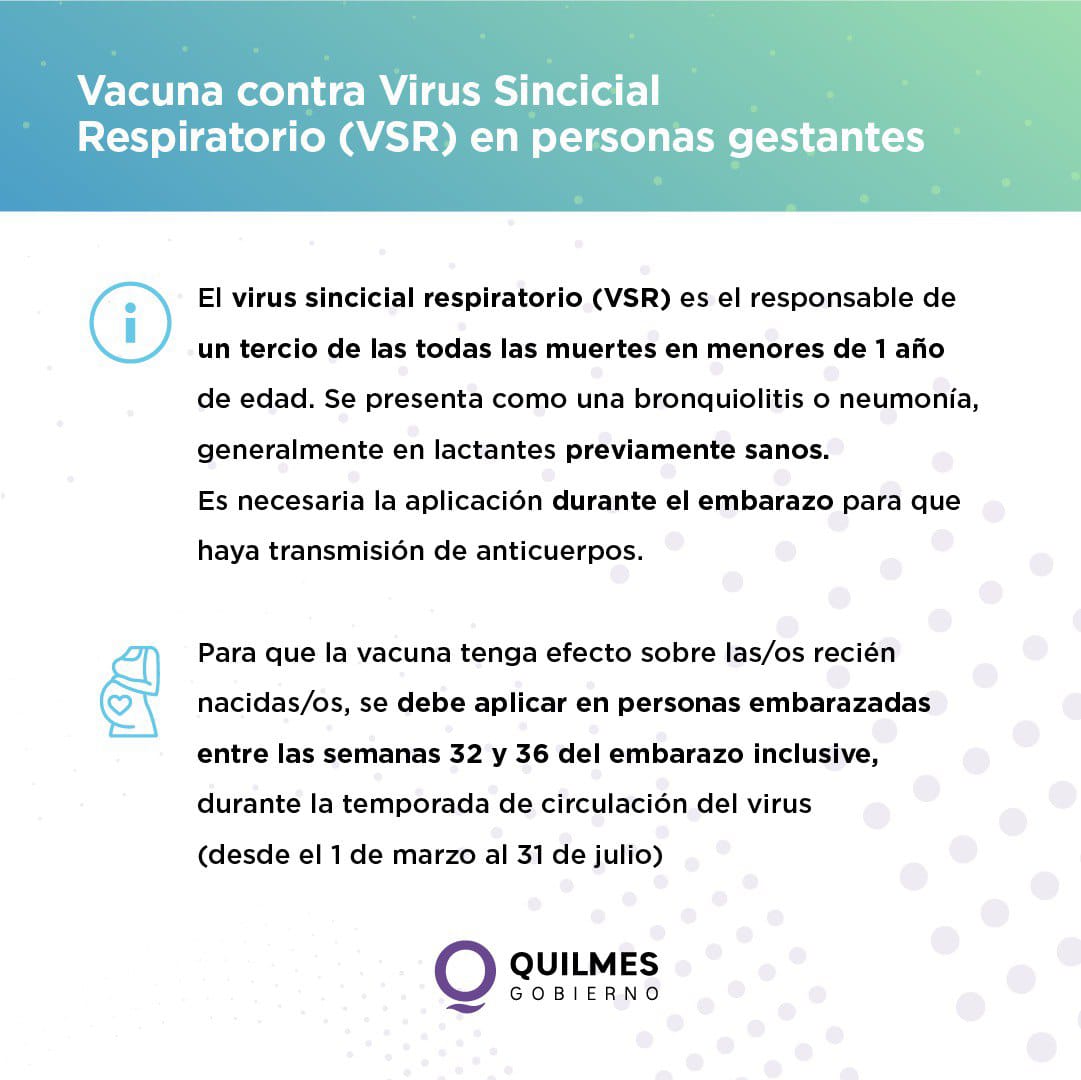 LA NUEVA VACUNA OBLIGATORIA PARA PERSONAS EMBARAZADAS SE APLICA EN QUILMES 