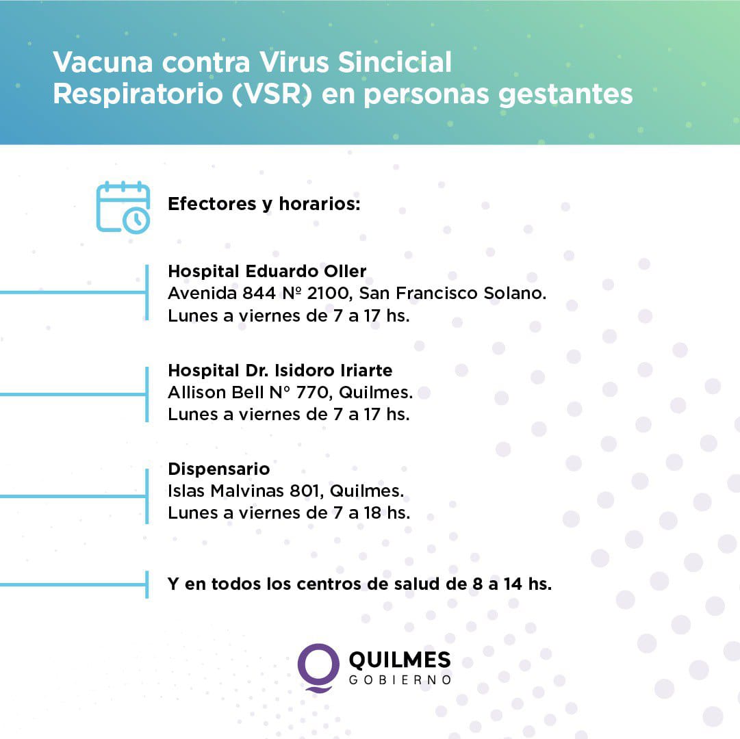 LA NUEVA VACUNA OBLIGATORIA PARA PERSONAS EMBARAZADAS SE APLICA EN QUILMES 