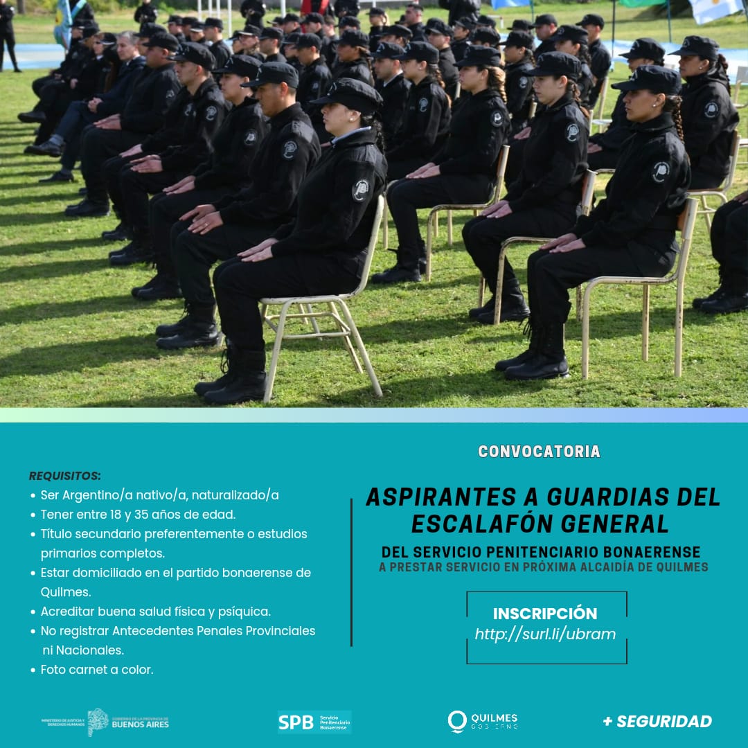 CONVOCATORIA A ASPIRANTES A GUARDIAS DEL SERVICIO PENITENCIARIO BONAERENSE 