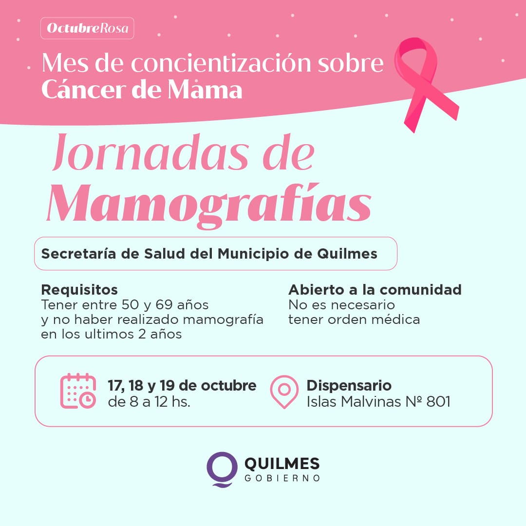 MAMOGRAFÍAS GRATUITAS Y ACTIVIDADES POR EL MES DEL CÁNCER DE MAMA