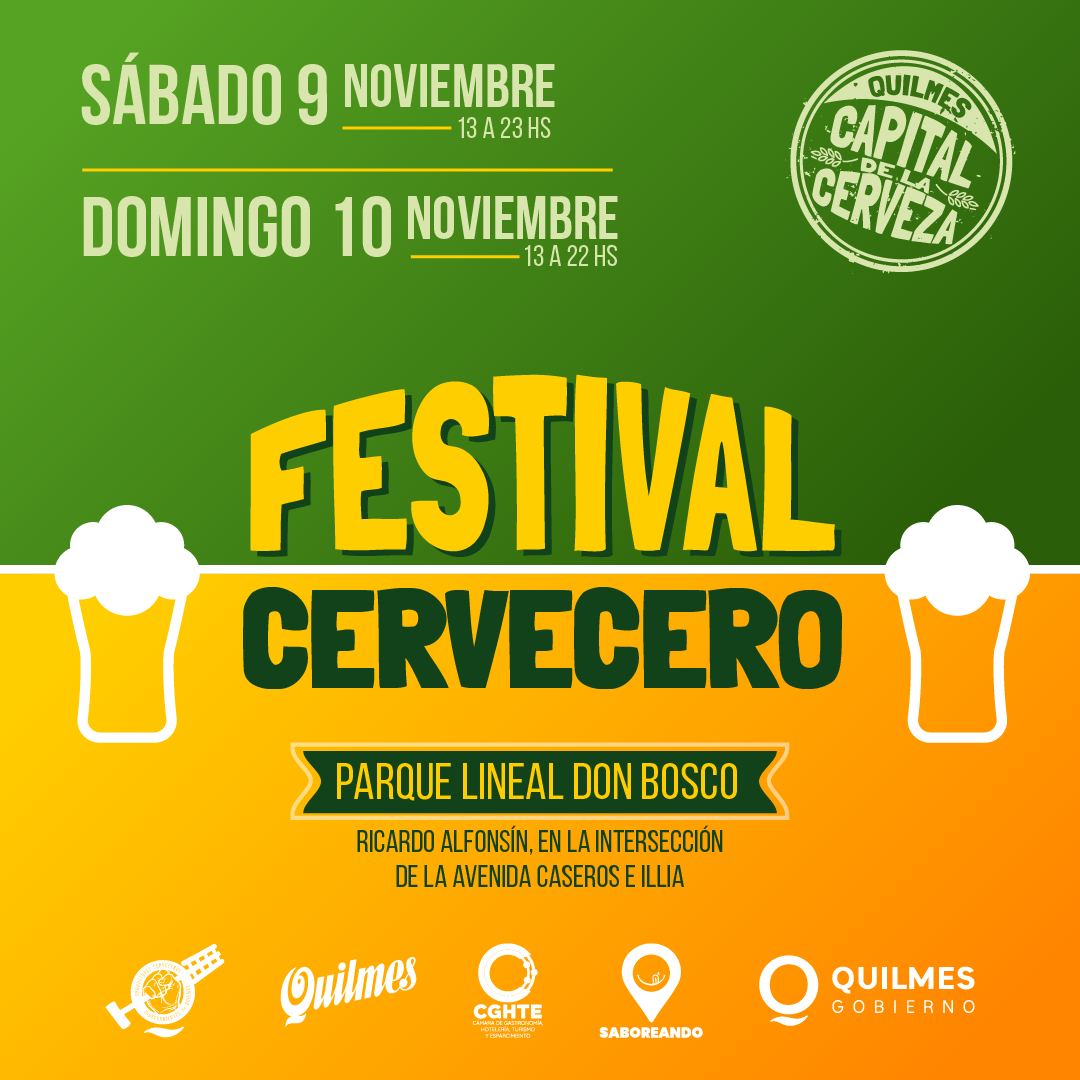 EL MUNICIPIO INVITA AL “FESTIVAL CERVECERO” EN EL PARQUE LINEAL DON BOSCO