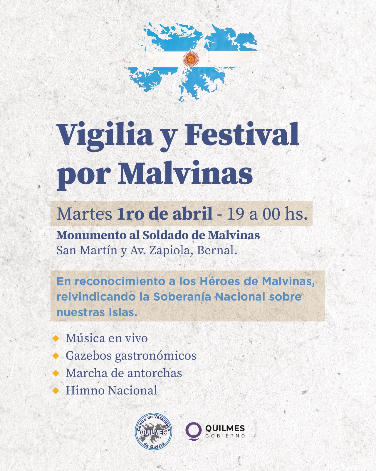 ACTIVIDADES POR EL DÍA DEL VETERANO Y LOS CAÍDOS EN LA GUERRA DE MALVINAS