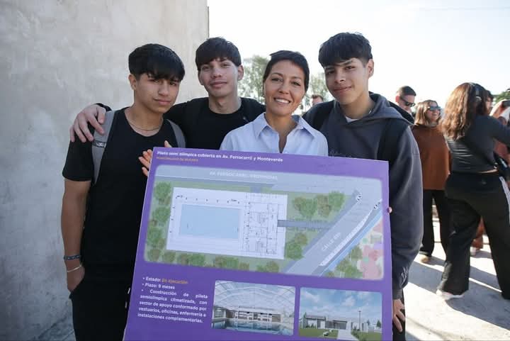 MAYRA SUPERVISÓ EL AVANCE DE OBRA DEL NUEVO NATATORIO MUNICIPAL EN SOLANO