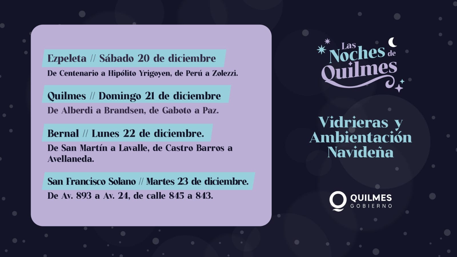 CONCURSO DE VIDRIERAS Y AMBIENTACIÓN NAVIDEÑA, QUILMES SE VISTE DE NAVIDAD