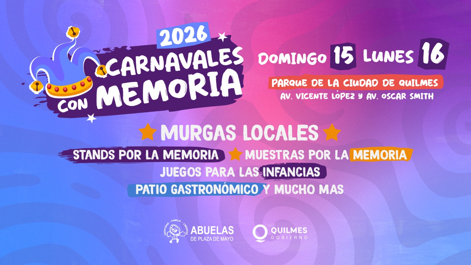  QUILMES CELEBRA LOS “CARNAVALES CON MEMORIA” CON ENTRADA LIBRE Y GRATUITA