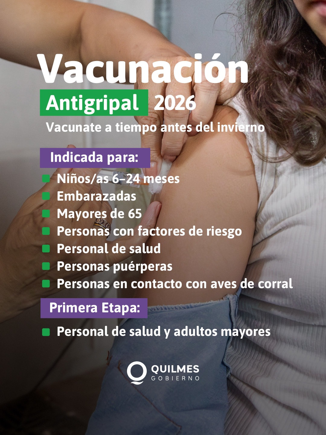 EL MUNICIPIO DE QUILMES INFORMA QUE COMIENZA LA VACUNACIÓN ANTIGRIPAL 2026